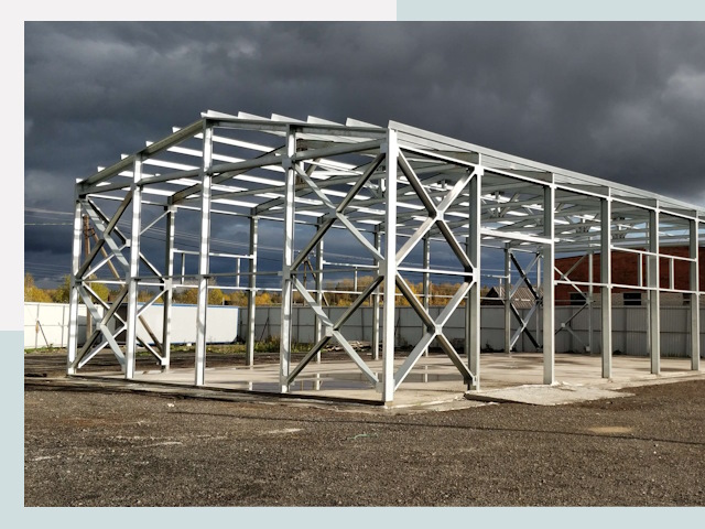 Двускатные ангары в Каспийск от 611 руб. за квадрат