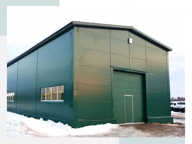 Двускатные ангары в Каспийске